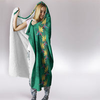 Hawaii Waikiki King Hooded Blanket Green Quilt With Pua Manu