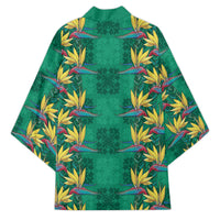 Hawaii Waikiki King Kimono Green Quilt With Pua Manu