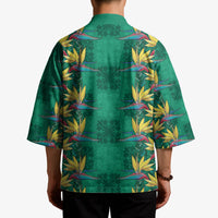 Hawaii Waikiki King Kimono Green Quilt With Pua Manu