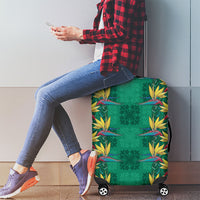 Hawaii Waikiki King Luggage Cover Green Quilt With Pua Manu
