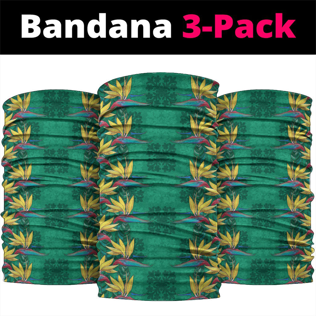 Hawaii Waikiki King Neck Gaiter Green Quilt With Pua Manu