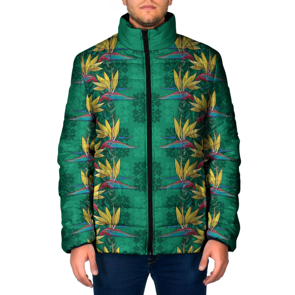 Hawaii Waikiki King Padded Jacket Green Quilt With Pua Manu