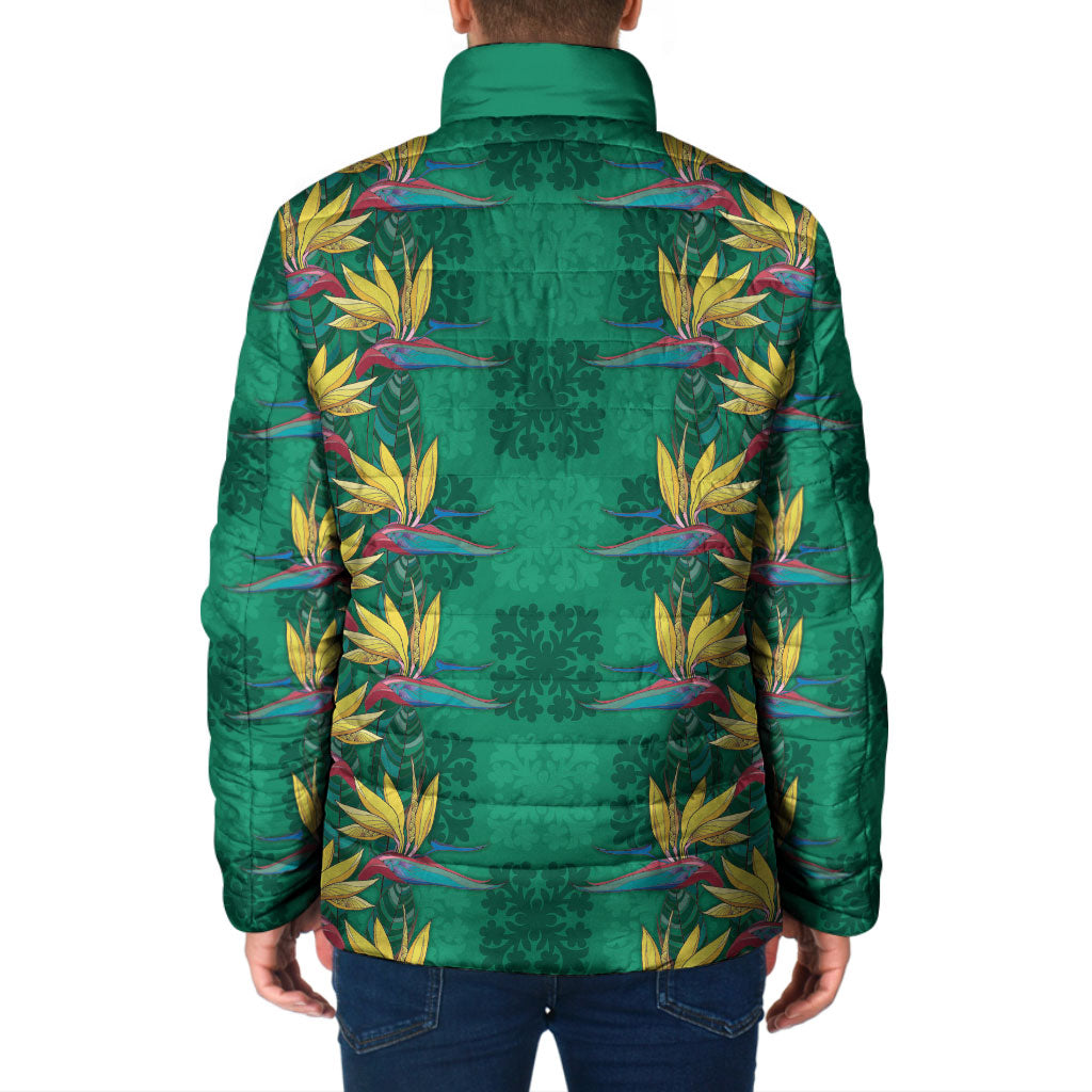 Hawaii Waikiki King Padded Jacket Green Quilt With Pua Manu