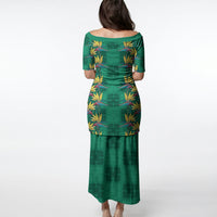 Hawaii Waikiki King Puletasi Green Quilt With Pua Manu