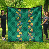 Hawaii Waikiki King Quilt Green Quilt With Pua Manu