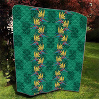 Hawaii Waikiki King Quilt Green Quilt With Pua Manu