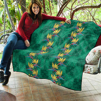 Hawaii Waikiki King Quilt Green Quilt With Pua Manu
