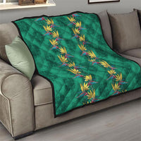 Hawaii Waikiki King Quilt Green Quilt With Pua Manu