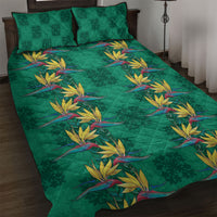 Hawaii Waikiki King Quilt Bed Set Green Quilt With Pua Manu