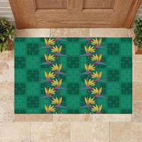 Hawaii Waikiki King Rubber Doormat Green Quilt With Pua Manu