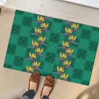 Hawaii Waikiki King Rubber Doormat Green Quilt With Pua Manu