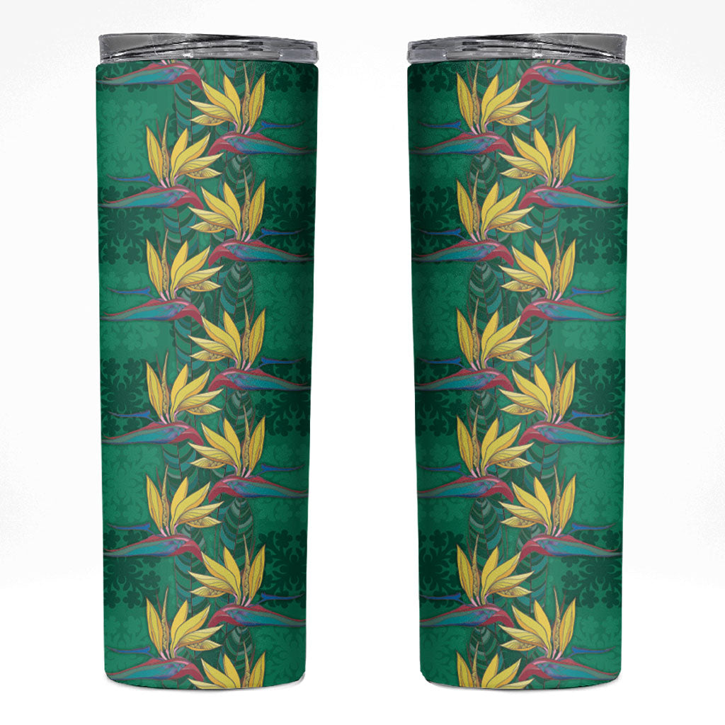 Hawaii Waikiki King Skinny Tumbler Green Quilt With Pua Manu