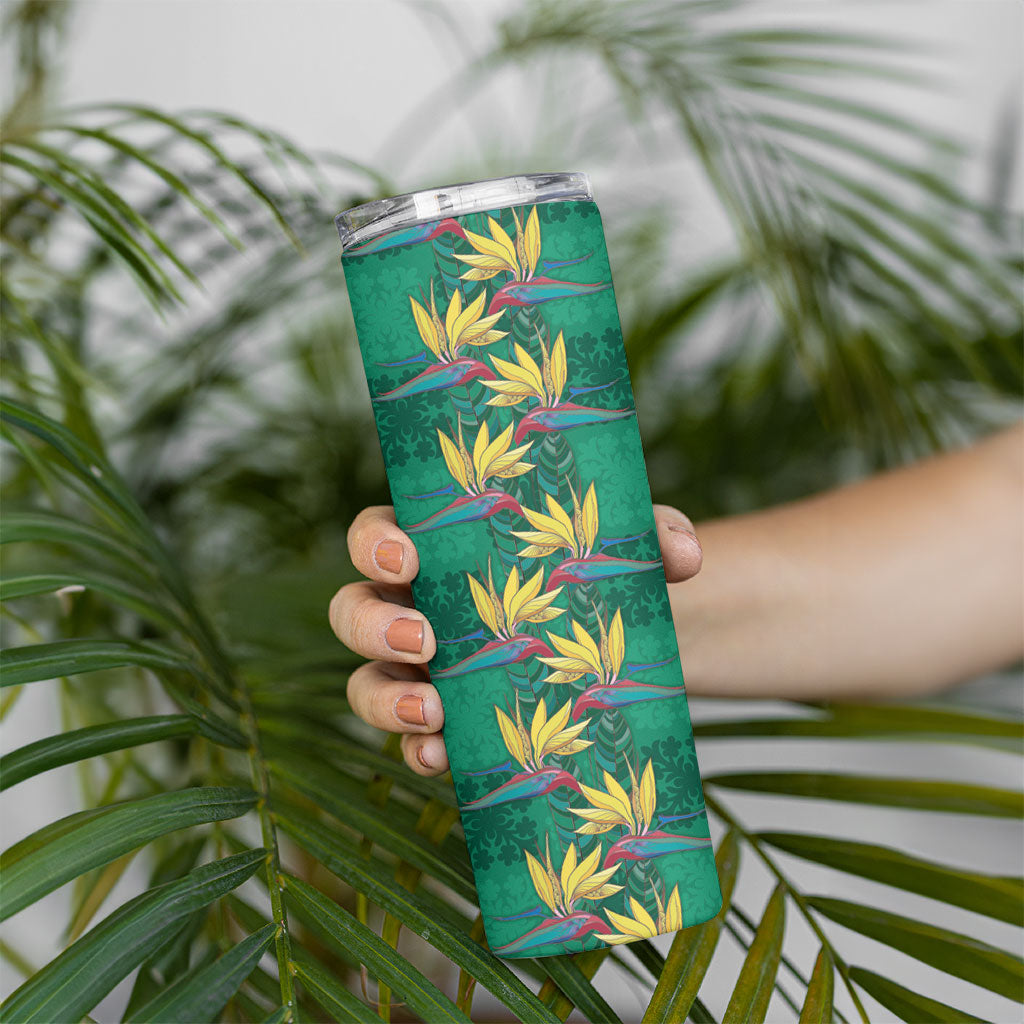 Hawaii Waikiki King Skinny Tumbler Green Quilt With Pua Manu