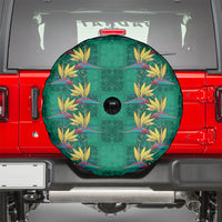 Hawaii Waikiki King Spare Tire Cover Green Quilt With Pua Manu
