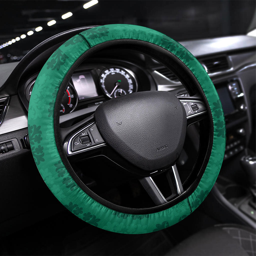 Hawaii Waikiki King Steering Wheel Cover Green Quilt With Pua Manu