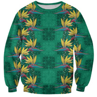 Hawaii Waikiki King Sweatshirt Green Quilt With Pua Manu