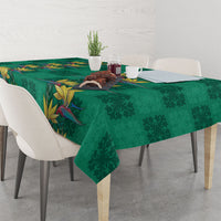 Hawaii Waikiki King Tablecloth Green Quilt With Pua Manu