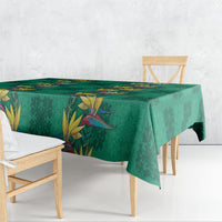 Hawaii Waikiki King Tablecloth Green Quilt With Pua Manu