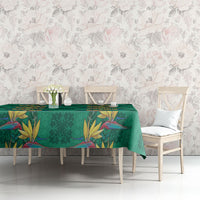 Hawaii Waikiki King Tablecloth Green Quilt With Pua Manu