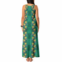 Hawaii Waikiki King Tank Maxi Dress Green Quilt With Pua Manu