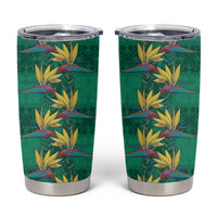 Hawaii Waikiki King Tumbler Cup Green Quilt With Pua Manu