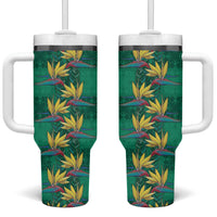 Hawaii Waikiki King Tumbler With Handle Green Quilt With Pua Manu