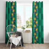 Hawaii Waikiki King Window Curtain Green Quilt With Pua Manu
