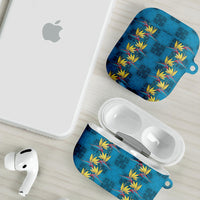 Hawaii Waikiki King AirPods Case Blue Quilt With Pua Manu