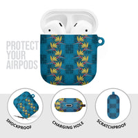 Hawaii Waikiki King AirPods Case Blue Quilt With Pua Manu