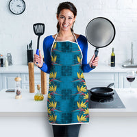 Hawaii Waikiki King Apron Blue Quilt With Pua Manu