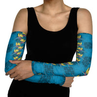 Hawaii Waikiki King Arm Sleeves Blue Quilt With Pua Manu