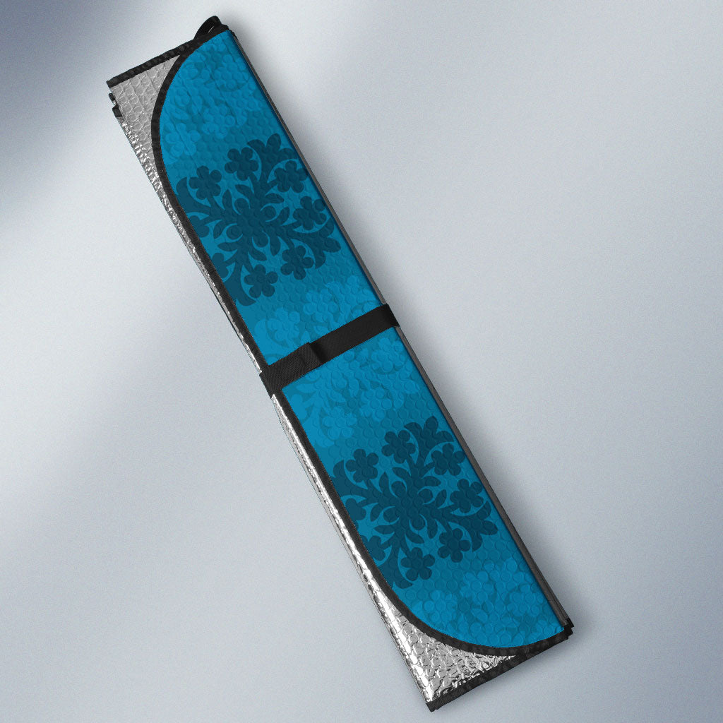 Hawaii Waikiki King Auto Sun Shade Blue Quilt With Pua Manu