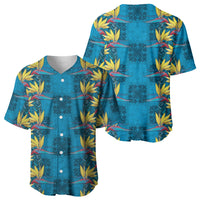 Hawaii Waikiki King Baseball Jersey Blue Quilt With Pua Manu