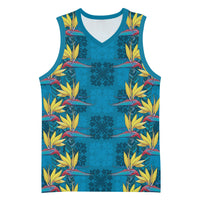 Hawaii Waikiki King Basketball Jersey Blue Quilt With Pua Manu