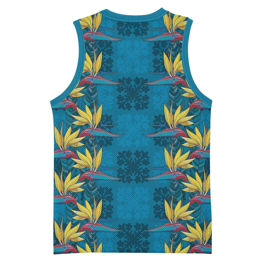 Hawaii Waikiki King Basketball Jersey Blue Quilt With Pua Manu