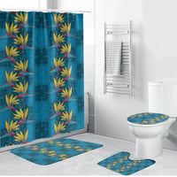 Hawaii Waikiki King Bathroom Set Blue Quilt With Pua Manu