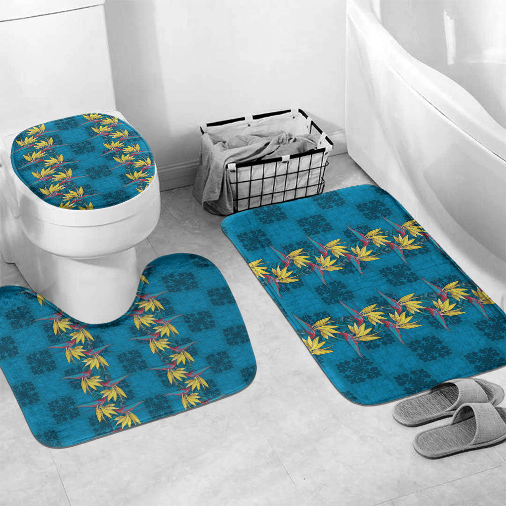 Hawaii Waikiki King Bathroom Set Blue Quilt With Pua Manu