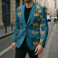 Hawaii Waikiki King Blazer Blue Quilt With Pua Manu
