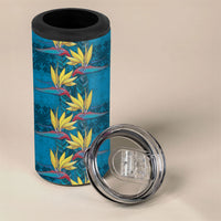Hawaii Waikiki King 4 in 1 Can Cooler Tumbler Blue Quilt With Pua Manu
