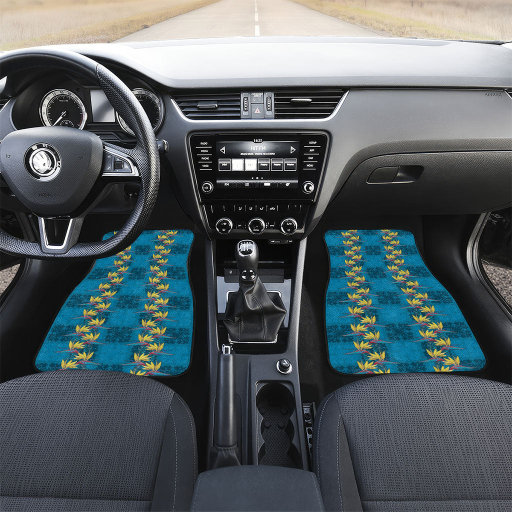 Hawaii Waikiki King Car Mats Blue Quilt With Pua Manu