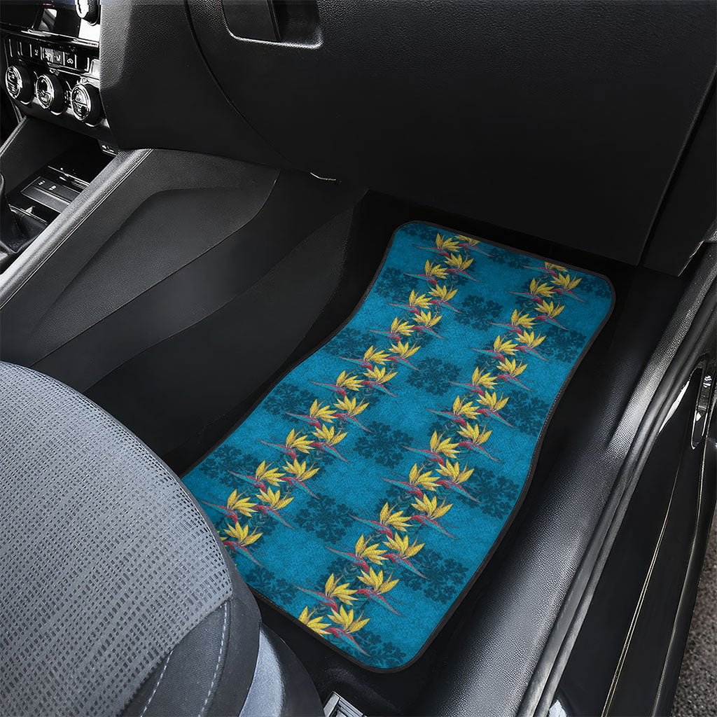 Hawaii Waikiki King Car Mats Blue Quilt With Pua Manu