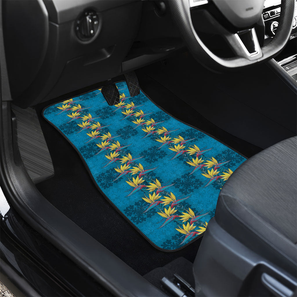 Hawaii Waikiki King Car Mats Blue Quilt With Pua Manu