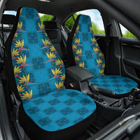 Hawaii Waikiki King Car Seat Cover Blue Quilt With Pua Manu