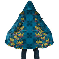 Hawaii Waikiki King Cloak Blue Quilt With Pua Manu