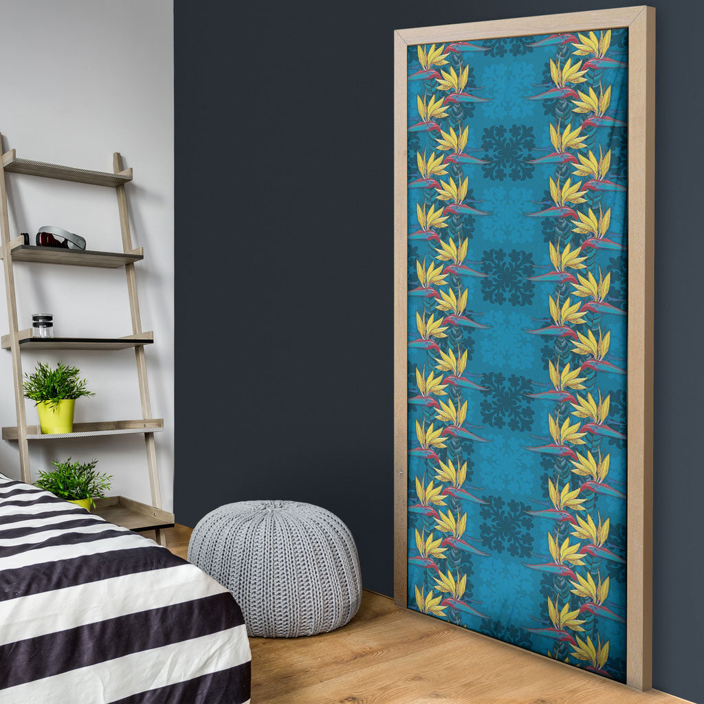 Hawaii Waikiki King Door Cover Blue Quilt With Pua Manu