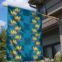 Hawaii Waikiki King Garden Flag Blue Quilt With Pua Manu