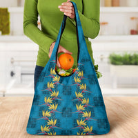 Hawaii Waikiki King Grocery Bag Blue Quilt With Pua Manu