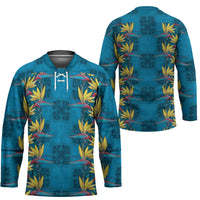 Hawaii Waikiki King Hockey Jersey Blue Quilt With Pua Manu