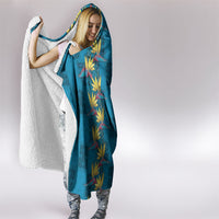 Hawaii Waikiki King Hooded Blanket Blue Quilt With Pua Manu