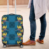 Hawaii Waikiki King Luggage Cover Blue Quilt With Pua Manu
